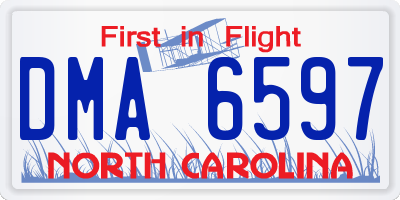 NC license plate DMA6597