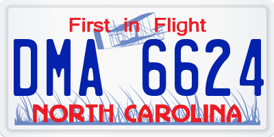 NC license plate DMA6624
