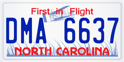 NC license plate DMA6637