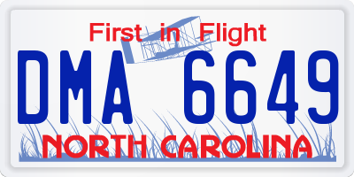 NC license plate DMA6649
