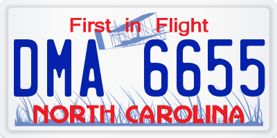 NC license plate DMA6655