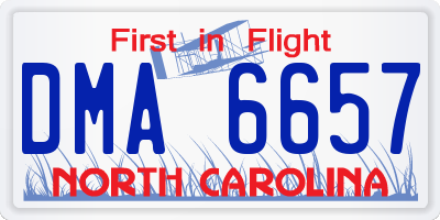 NC license plate DMA6657