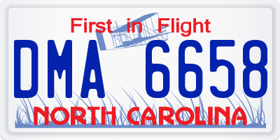 NC license plate DMA6658