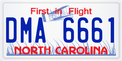 NC license plate DMA6661