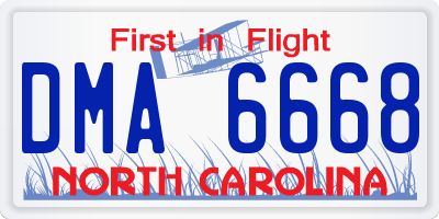 NC license plate DMA6668