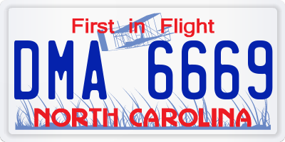 NC license plate DMA6669
