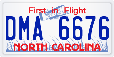 NC license plate DMA6676