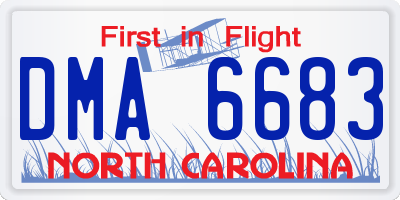 NC license plate DMA6683