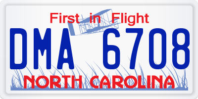NC license plate DMA6708