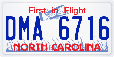 NC license plate DMA6716