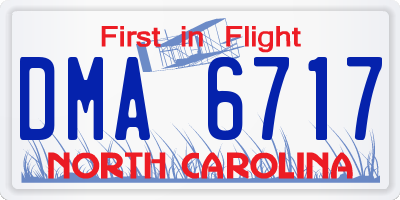 NC license plate DMA6717