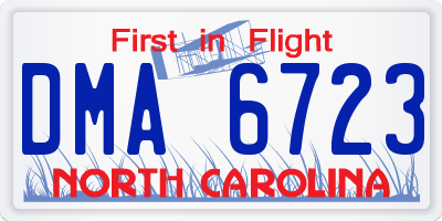 NC license plate DMA6723