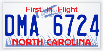 NC license plate DMA6724