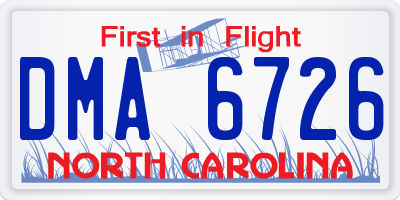 NC license plate DMA6726