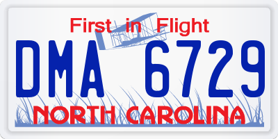 NC license plate DMA6729