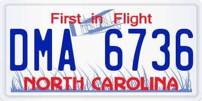 NC license plate DMA6736