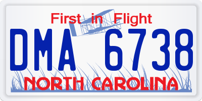 NC license plate DMA6738