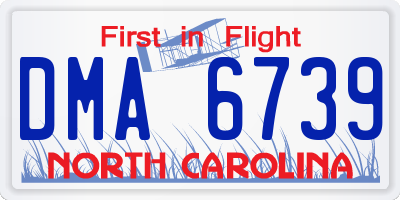 NC license plate DMA6739