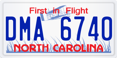 NC license plate DMA6740