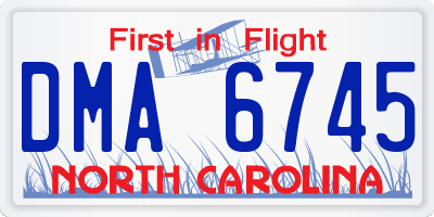 NC license plate DMA6745