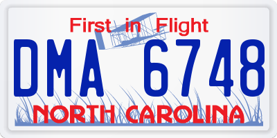 NC license plate DMA6748