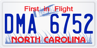 NC license plate DMA6752