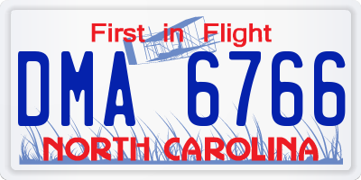 NC license plate DMA6766