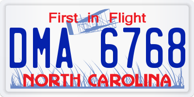 NC license plate DMA6768