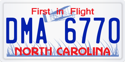 NC license plate DMA6770