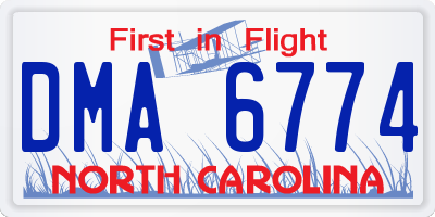 NC license plate DMA6774