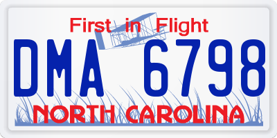 NC license plate DMA6798