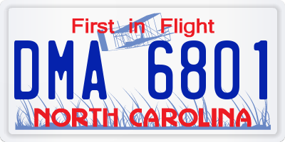 NC license plate DMA6801