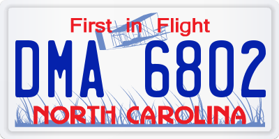 NC license plate DMA6802