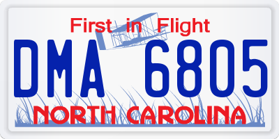 NC license plate DMA6805