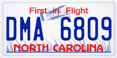 NC license plate DMA6809