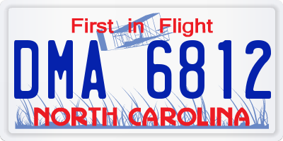 NC license plate DMA6812
