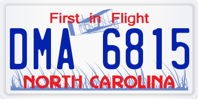 NC license plate DMA6815
