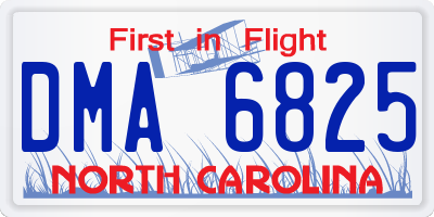 NC license plate DMA6825