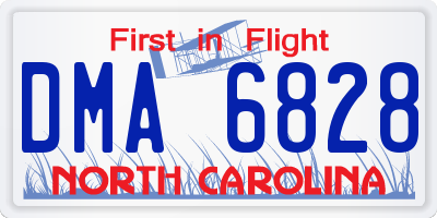 NC license plate DMA6828