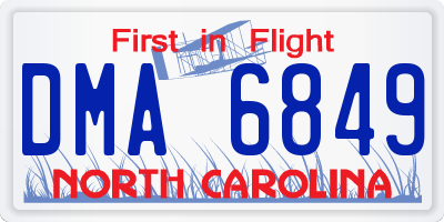 NC license plate DMA6849