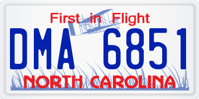 NC license plate DMA6851