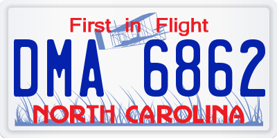 NC license plate DMA6862