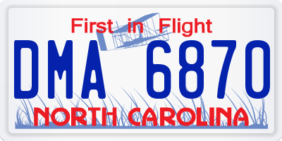 NC license plate DMA6870