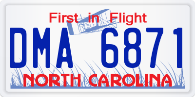 NC license plate DMA6871