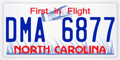 NC license plate DMA6877