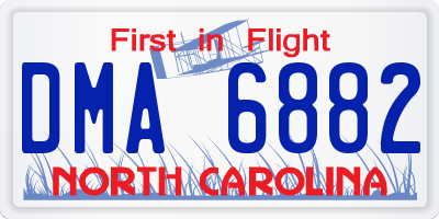 NC license plate DMA6882