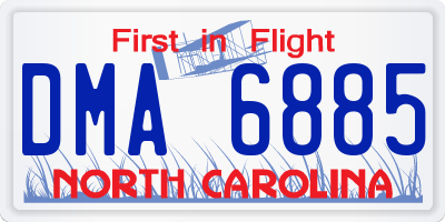 NC license plate DMA6885