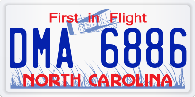 NC license plate DMA6886
