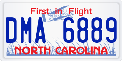 NC license plate DMA6889