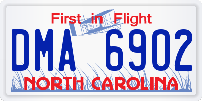 NC license plate DMA6902